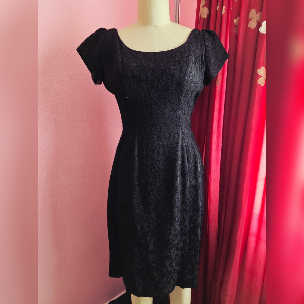 Vintage 1940s Black Cocktail Dress